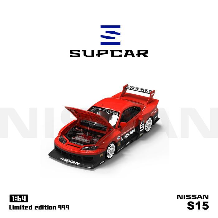 SUPCAR 1:64 Nissan LB-Super Silhouette Silvia S15 LBWK Red Black #5 Open Hood Limited