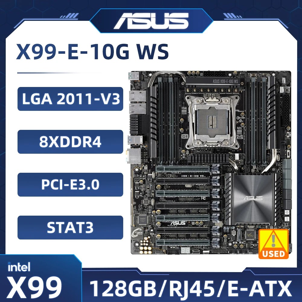 ASUS X99-E-10G WS Workstation Motherboard intel X99 Socket 2011-v3 7PCI-E X16 M.2 USB 3.1 PCIe 3.0