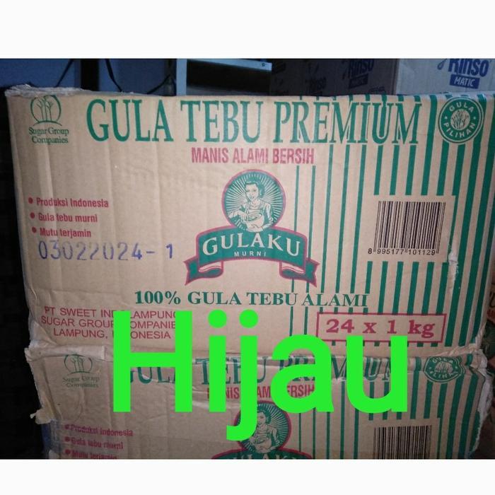 Gula Premium Gulaku Hijau 1kg per dus isi 24 pasti promo