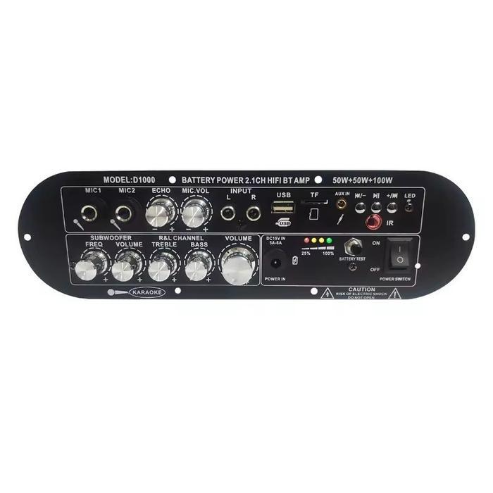D800/D900 High-Power Subwoofer Bt Digital Amplifier Board 2.1 Channel 12V Rechargeable High-Bass