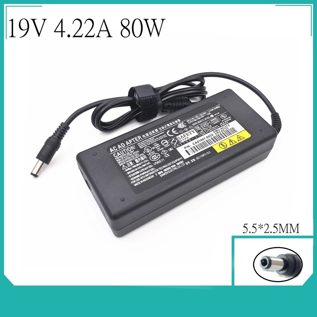 19V 4.22A 80W Laptop Charger Power For Fujitsu Lifebook Adapter ADP-80N AH531 AH550 B6220 AH532