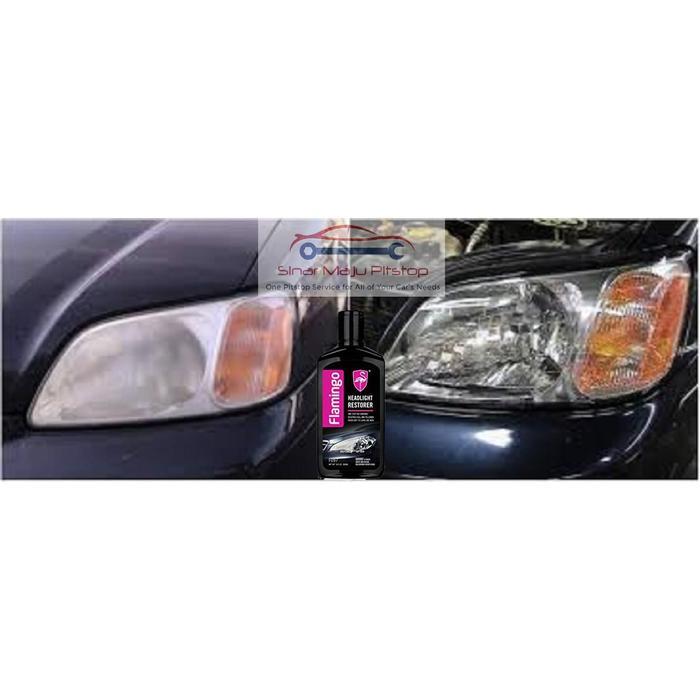 Cairan Wax Poles Pembersih Mika Kaca Depan Lampu Mobil - FLAMINGO