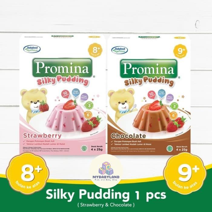 "New" Promina Silky Pudding 8-9bln++ Pudding 100 gr Silky Pudding Strawberry Silky Pudding Chocolate