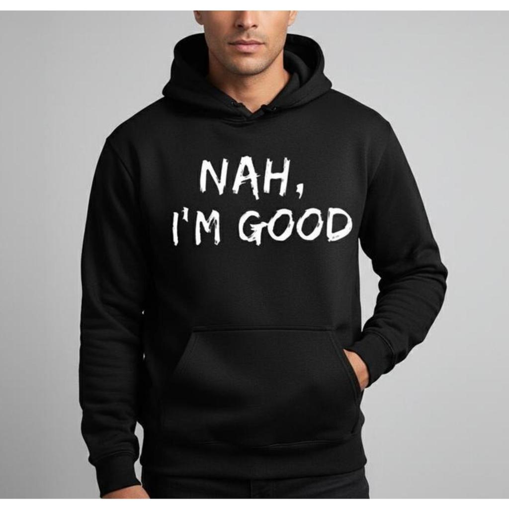 Men's men's casual hoodie with bold text print Graphic - Black Long Sleeve Pullover Regular Fit | So
