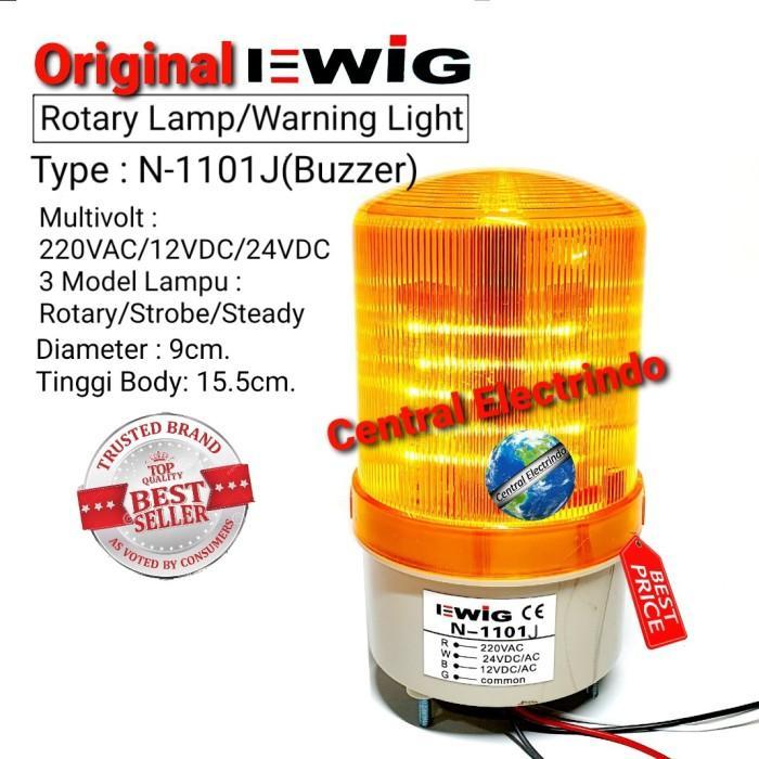Termurah Rotary Lamp Led N1101J (Buzzer) Kuning Multivolt/3 Model.