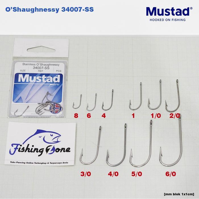 Mustad O'Shaugnessy Stainless Steel Hook 34007Ss Mata Kail Ujung Tajam #Gratisongkir