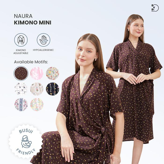 Dyd Label Naura Kimono Mini Daster Busui & Lahiran Friendly Bahan Rayon Premium Size Jumbo Dress Ibu