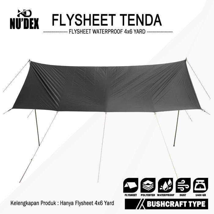 flysheet tenda 4x6 waterproof pelindung tenda flysheet outdoor size 4x6 coating silver anti sinar uv