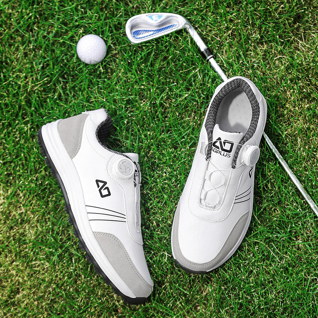 Sepatu Golf Pria, Desain Simpel dan Fashionable dengan Rotating Buckle, Sol Tebal Anti Slip, Upper T