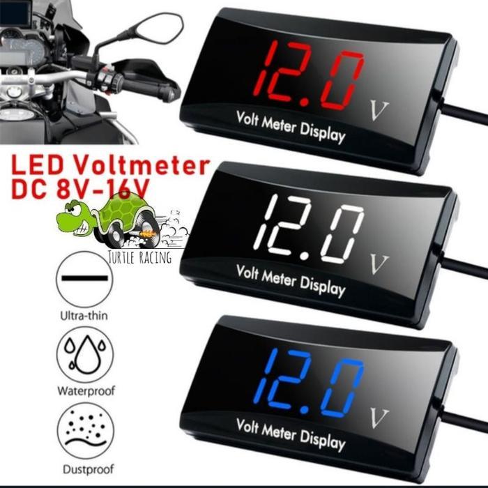 Volt Meter Motor Volt Meter Aki Digital Alat Pengukur Aki Motor