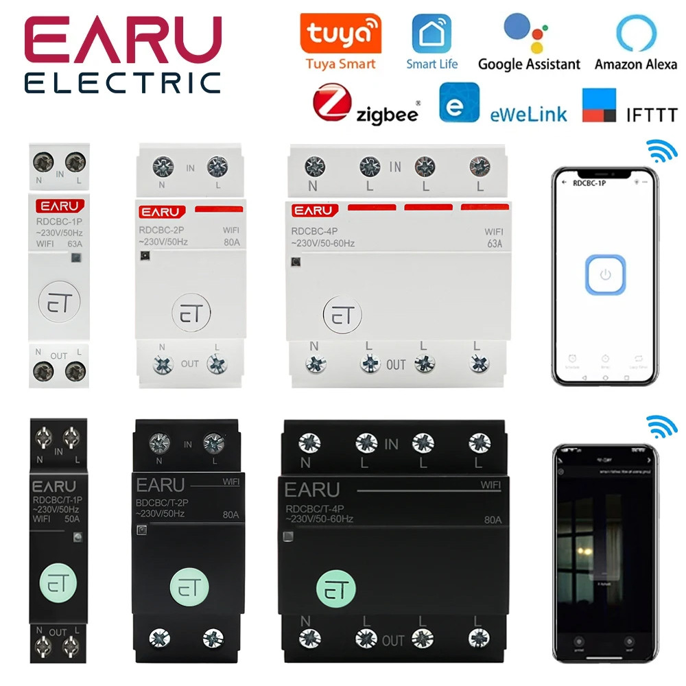 WIFI Circuit Breaker Smart Time Timer Breaker Relay Switch Voice Remote Control by Tuya eWeLink APP 