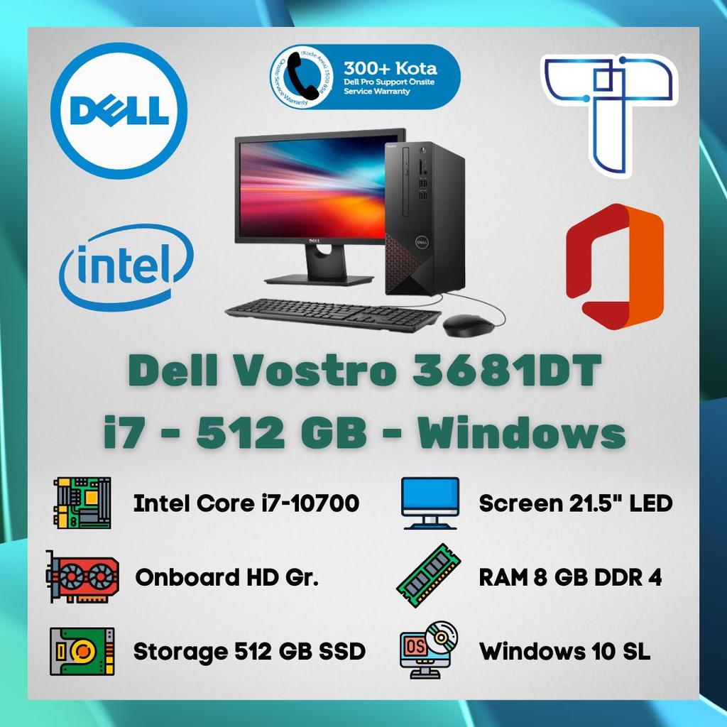 Desktop PC Dell Vostro 3681 DT - Core i7 - 512 - 21.5" - win + Office