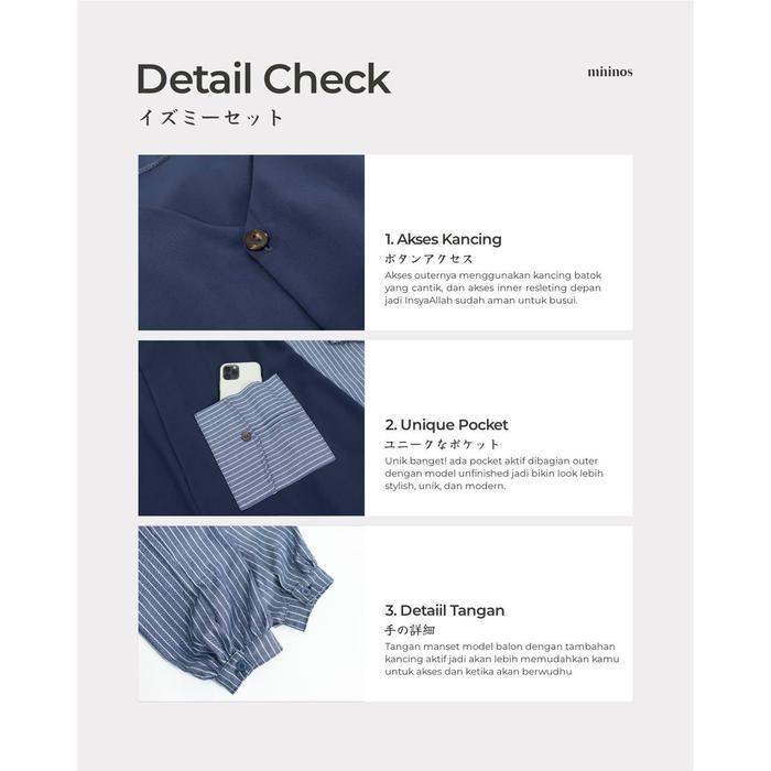 Mininos Izumy Set Outer Strip Muslimah Kekinian