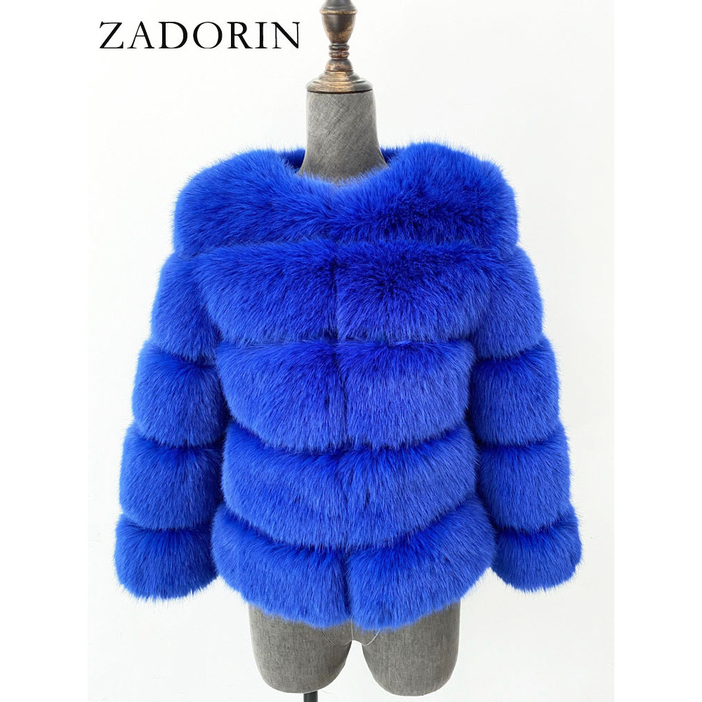 ZADORIN S-6XL Mink Coat Winter Black White Faux Fur Coat Woman Elegant Fluffy Faux Fur Jacket Top