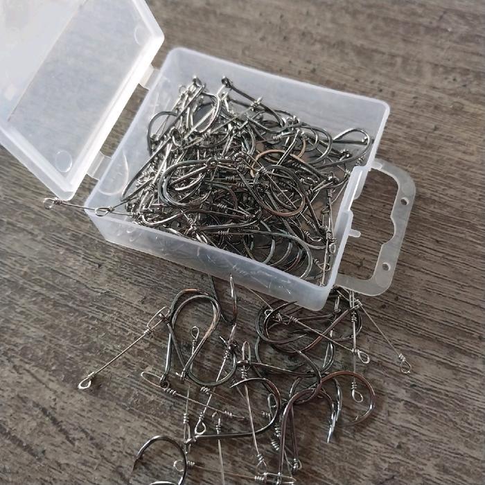 100 Pcs Kail Neklin Bamboo Runcing Panjang Neklin 2cm Kail Pancing Ikan Galatama Tipe Chinu 1053