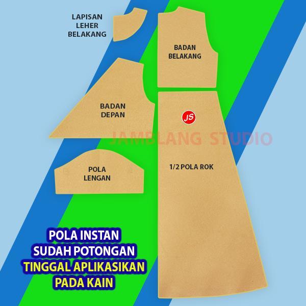 Pola Instan Daster Kimono Lengan Reguler [ Pola Baju Jamblang Studio ]