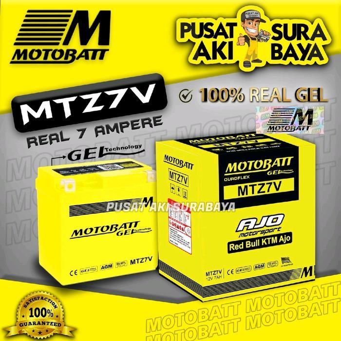 Official Motobatt Gel Mtz7V 7 Ah Original Aki Motor Kawasaki Zx 10R
