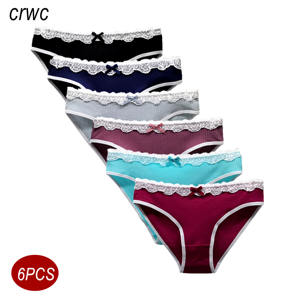 6Pcs/Set Sexy Lace Cotton Panties for Woman Comfortable Lolita Cute Panties Female Soft Underwear