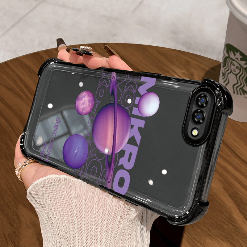 Casing Hp untuk OPPO A5 A3s A12E Realme C1 Case Planet Misterius Kasing 6D Plating Cesing Airbag Kes