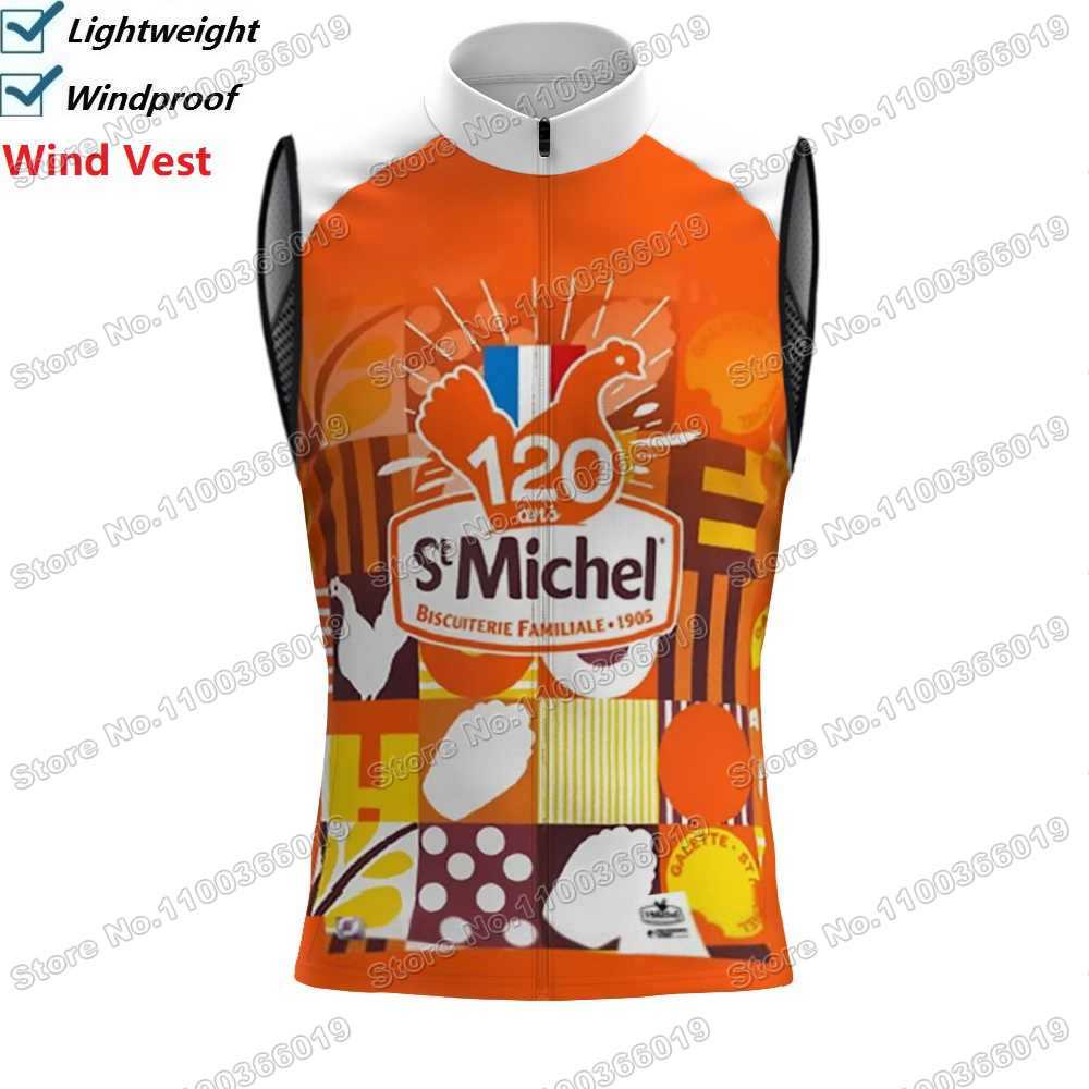 2025 TEAM ST MICHEL Cycling Vest Windproof 120 Years Wind Vest Men Cycling Jersey Sleeveless Bike