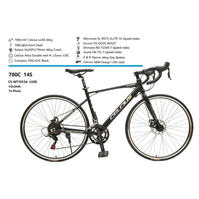 Sepeda celcius balap ROADBIKE LUXE 700c ukuran 50 - Hitam, LUXE 14SP