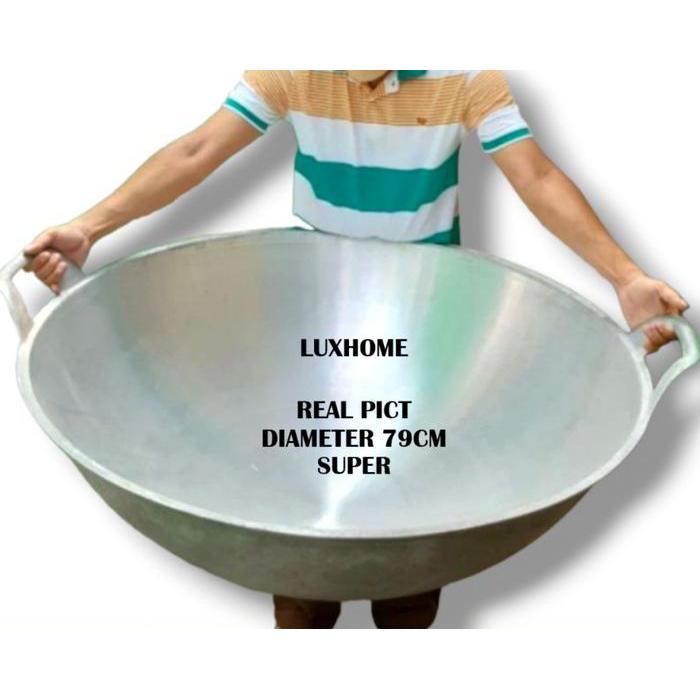 KUALI SUPER NO 32 - KUALI EXTRA JUMBO 79CM ALUMUNIUM COR IRON CAST / WAJAN PENGGORENGAN TERBESAR