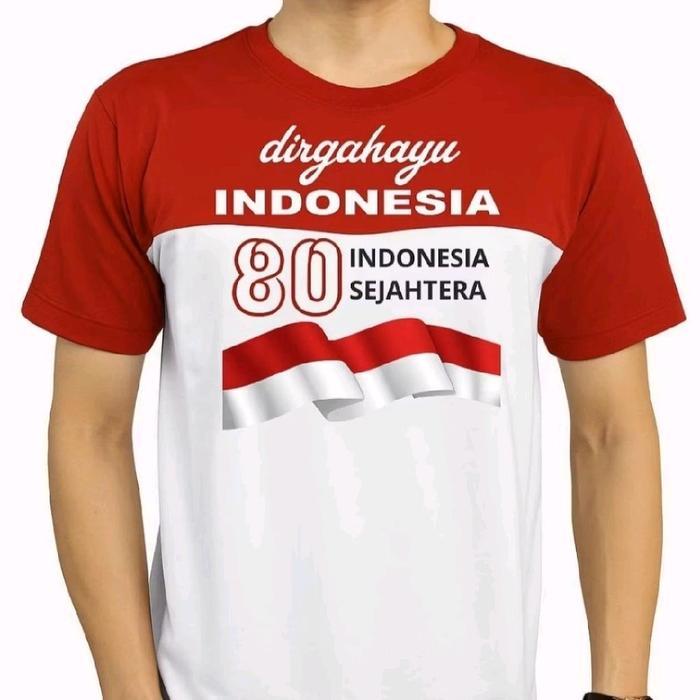 Kaos Hut Ri Ke 80 / Kaos Hut Ri Lengan Panjang /Pendek/Anak Kaos Hut Ri Couple / Kaos Kemerdekaan /
