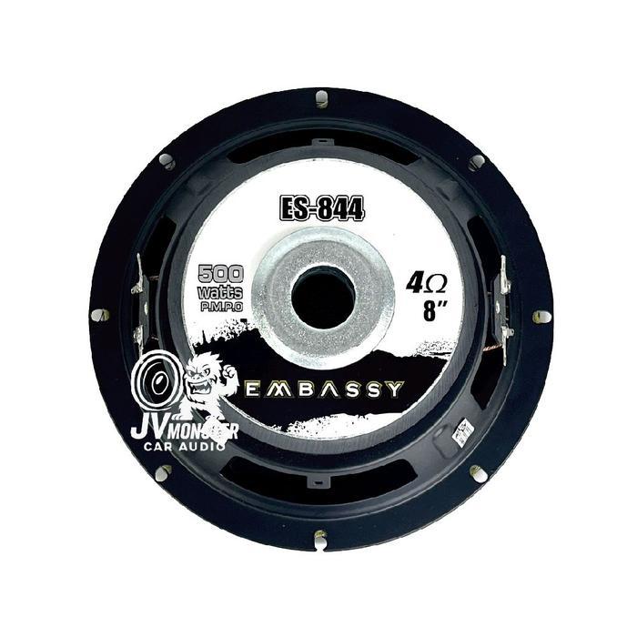 Embassy Subwoofer Es-844 Speaker 8 Inch Double Voice Coil Magnet Besar 500Watt 4 Ohm 8Db 20Hz-10Khz