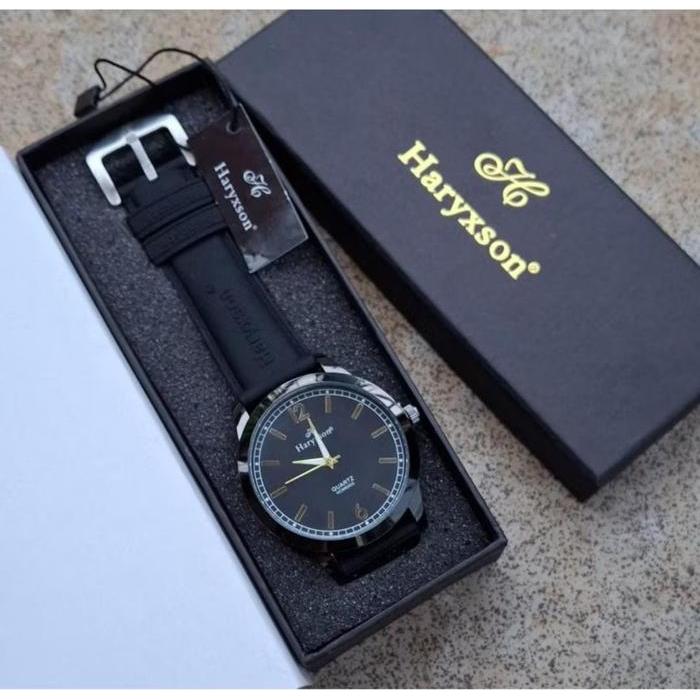 FREE GELANG  Jam Tangan Kasual Pria HARYXSON Strap Rubber Body Bulat Stainless Steel