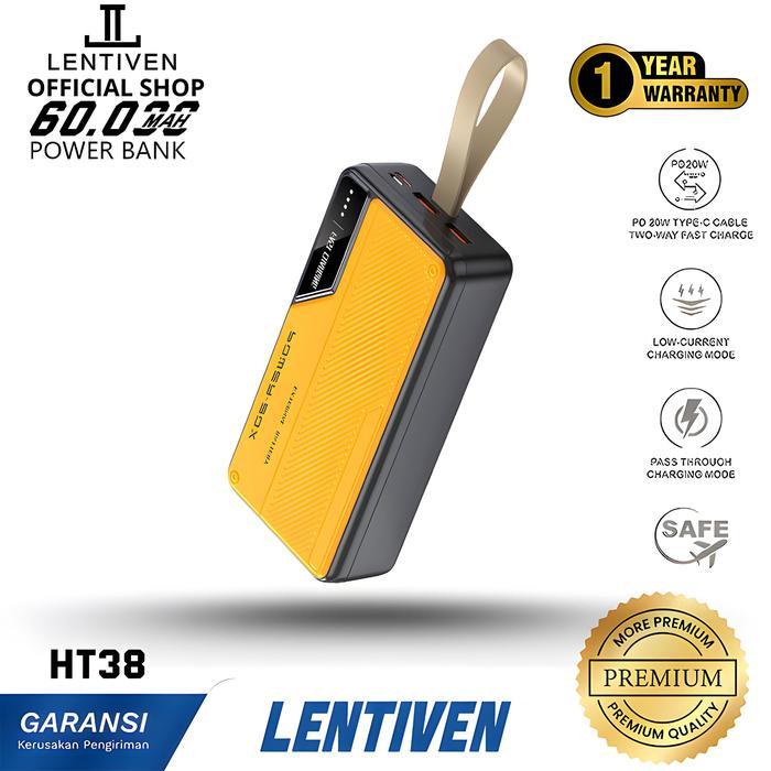 LENTIVEN PowerBank 60000mah Dual Output Micro Type C Fast Charging