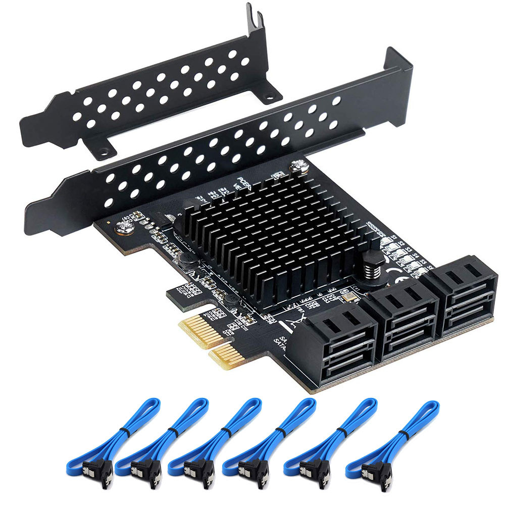 6/4 10 Port SATA III PCIe Card, PCIe SATA III Controller Card To 6GB/s Internal Adapter Converter