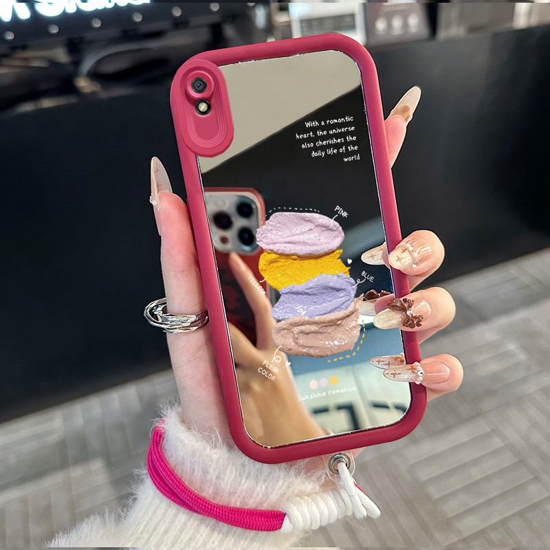 Casing Hp untuk Xiaomi Redmi 9A 9I Case Casing Pigmentasi pola Silikon Softcase Kasing HP tali gantu