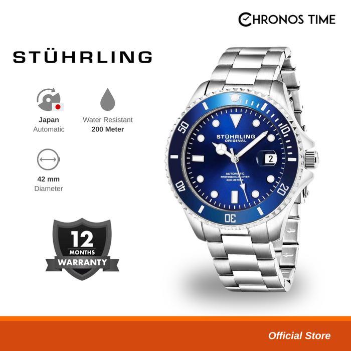ASLI Jam Tangan Pria Swiss Automatic Diver Stuhrling Regatta 792-02 READY STOCK