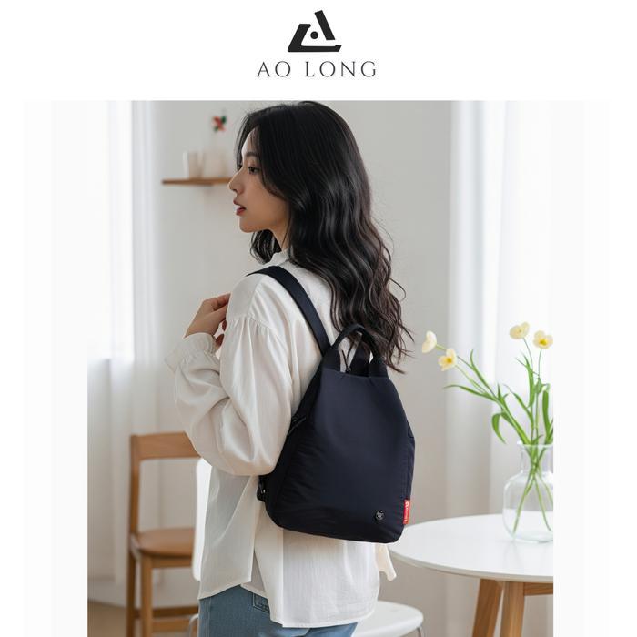 AOLONG Ransel ERIKA 1051# - Tas Ransel Wanita Cantik dan Simpel Backpack Cewek Bahan Parasut Anti