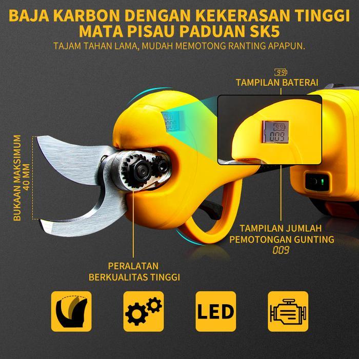 KEELAT Brushless LED Gunting dahan elektrik Cordless gunting dahan dan ranting LXT baterai