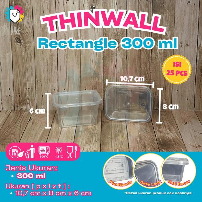 [Isi 25 Pcs] Sumo / Lux Thinwall Rectangle / Thinwall Persegi Panjang / Thinwall Kotak 200Ml 300Ml