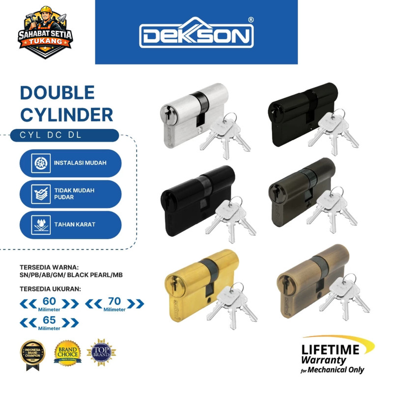 DEKKSON Master Key Cylinder Double Silinder Pintu DC DL Brass