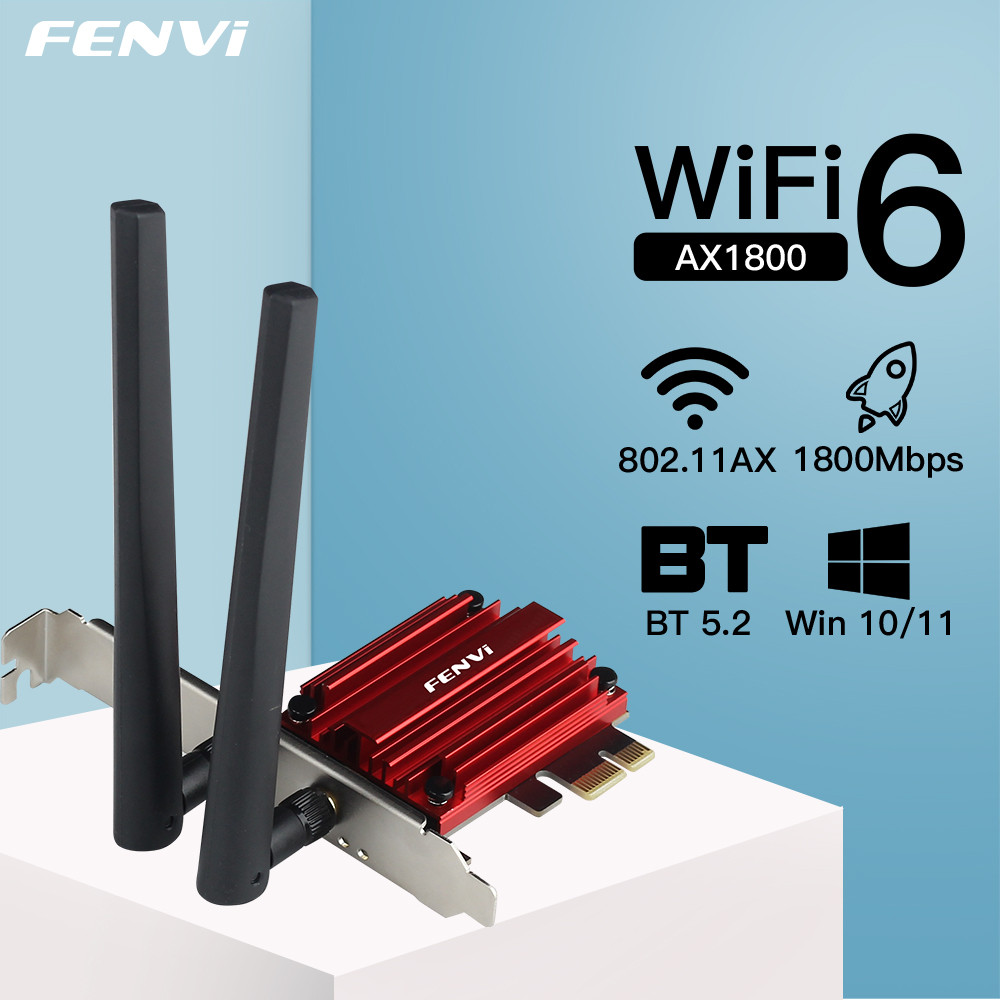 FENVI Wireless WiFi 6 PCIe Adapter AX1800 Wireless Desktop PCIe Adapter For Bluetooth 5.2 802.11AX