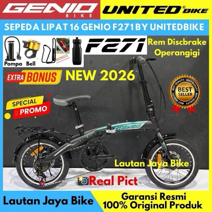 SEPEDA LIPAT 16 GENIO F371 F271 Boncengan BY UNITED New