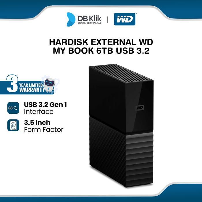 WD My Book Hardisk External Dekstop Storage 6TB USB 3.2