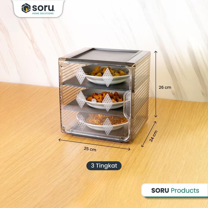 Terbaik Best Quality 100% Original Soru - Tudung Saji Bertingkat Kotak Penyimpanan Makanan 3 / 4 / 5