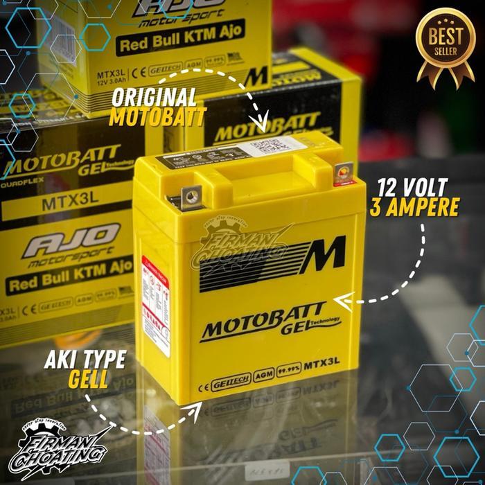 (Khusus Pulau Jawa)Accu Aki Motobatt 12 Volt Rx King Ninja R Dll