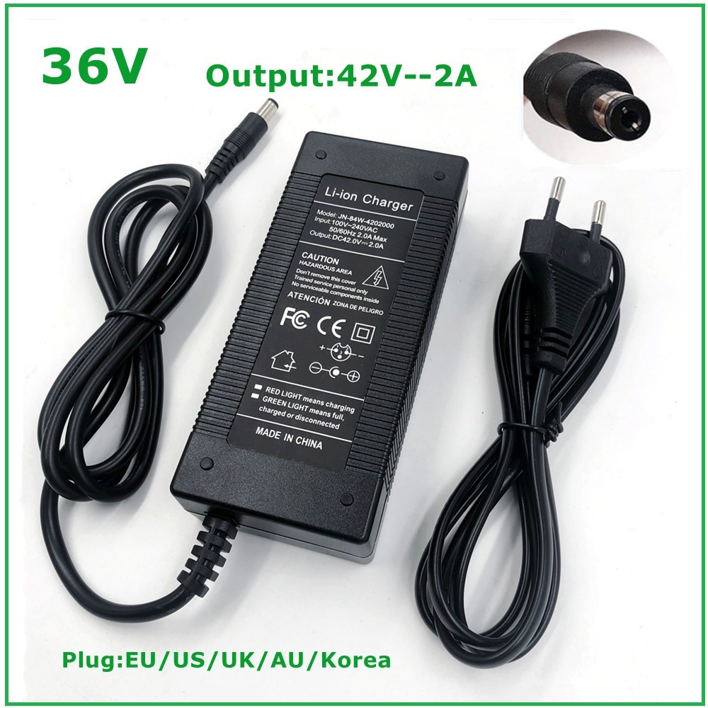 42V 2A DC Li ion battery charger output 42V 2A power supply for 36V 10s 10Ah 12Ah 15ah 20Ah Li ion b