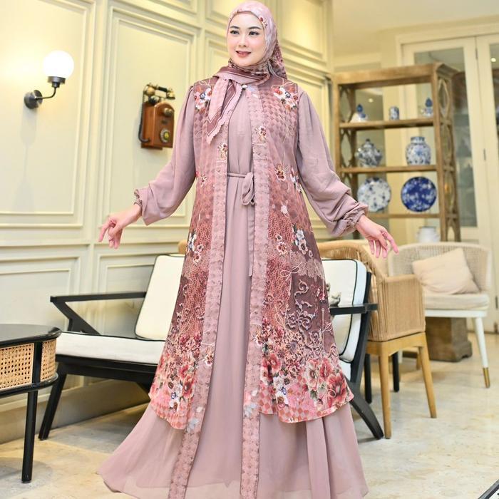 Sakeena Erlia Gamis Ceruty Digital Printing