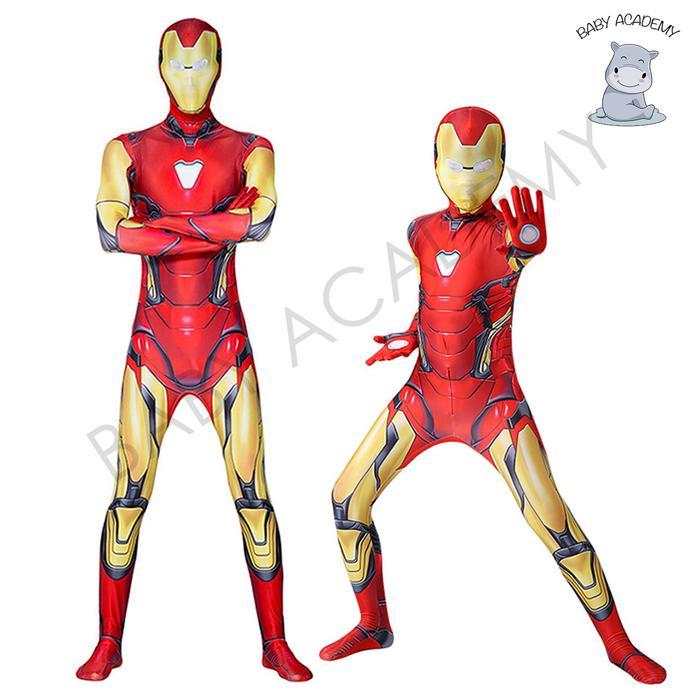 ORIGINAL Kostum Baju Iron Man Anak Laki Laki Pria Dewasa Lengkap Topeng Premium Hoween Birthday