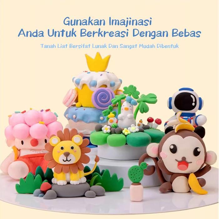 Aimilo - Kotak Hadiah Mainan Clay Isi 12 Pcs Clay Warna Warni Mainan Edukasi Anak Hadiah Anak