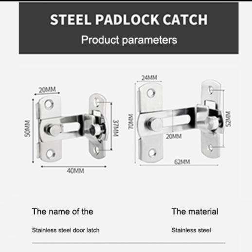 "New" Grendel Sudut Kait Pintu Geser / Slot Pintu Jendela Stainless Steel
