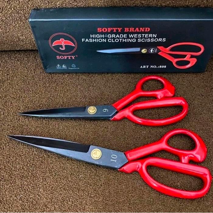 Gunting Kain Gagang Karet premium / Gunting taylor / Gunting penjahit gagang karet / gunting tajam