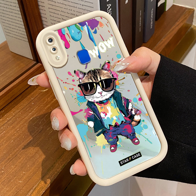 Casing Hp VIVO Y95 Y93 Y93s Y91 Y91i Case Casing Panda hegemonis Pola Kasus cermin tangga HP Kasing 