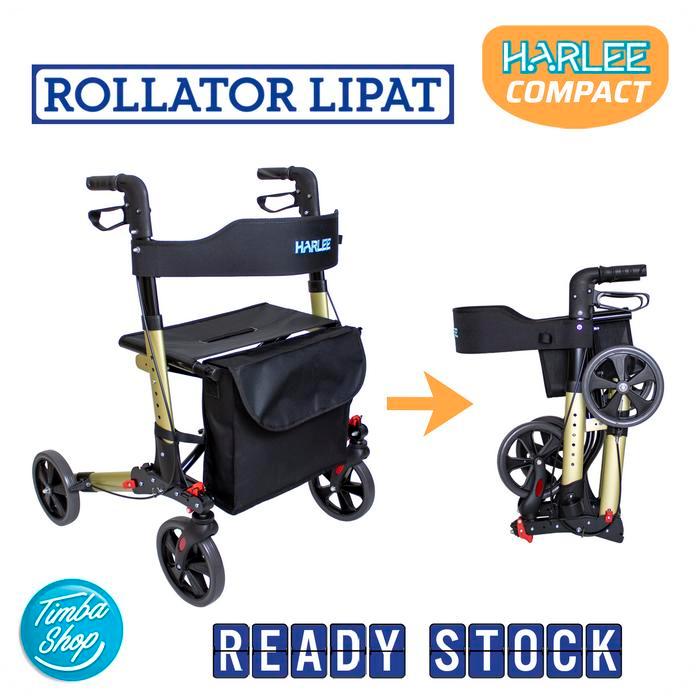 Harlee Compact Rollator - Alat bantu jalan - Walker beroda roda 4